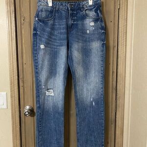 Crooks & Castles Distressed Jeans 33/32 Straight Leg Standard Fit Mens Vintage
